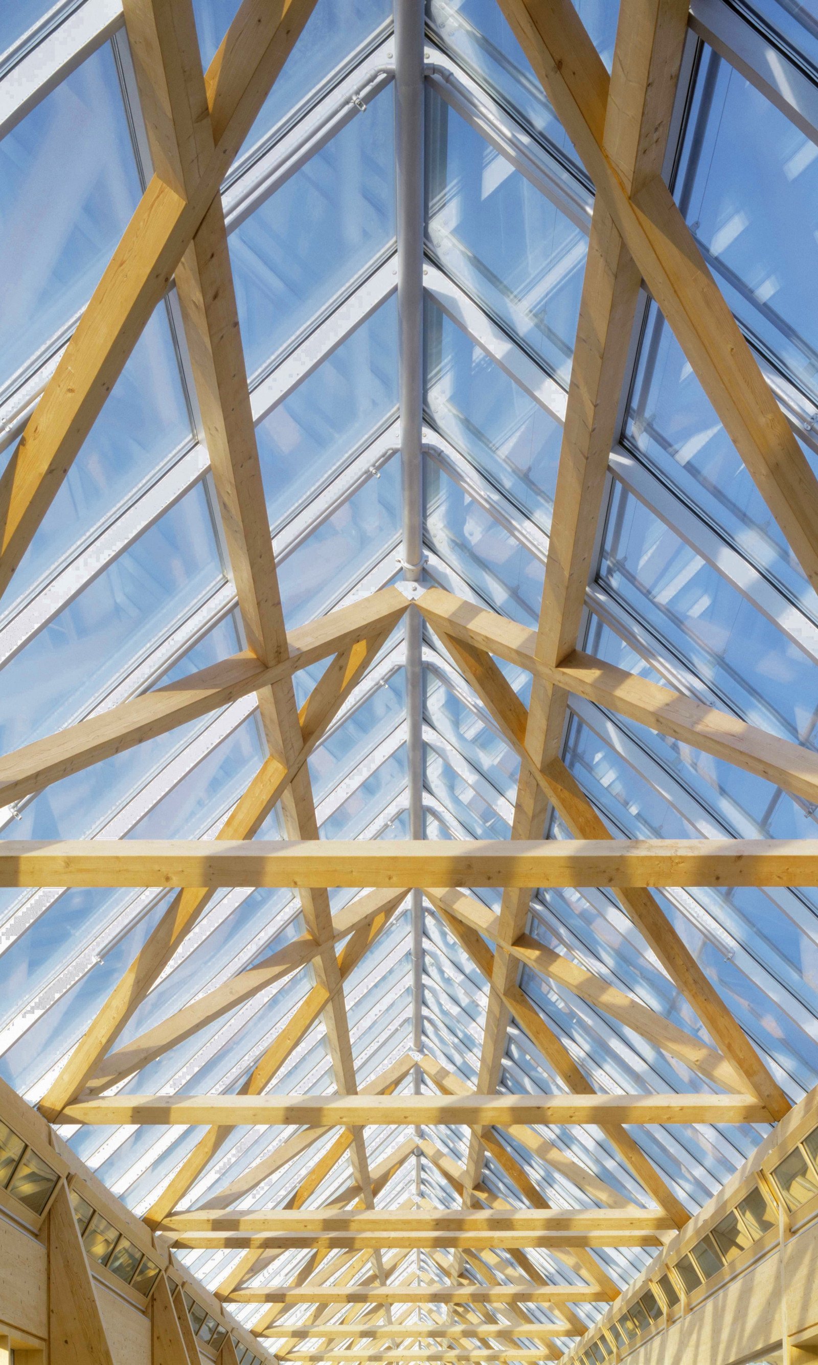 Glasdach mit Sichtbalken Glasdach mit Sichtbalken